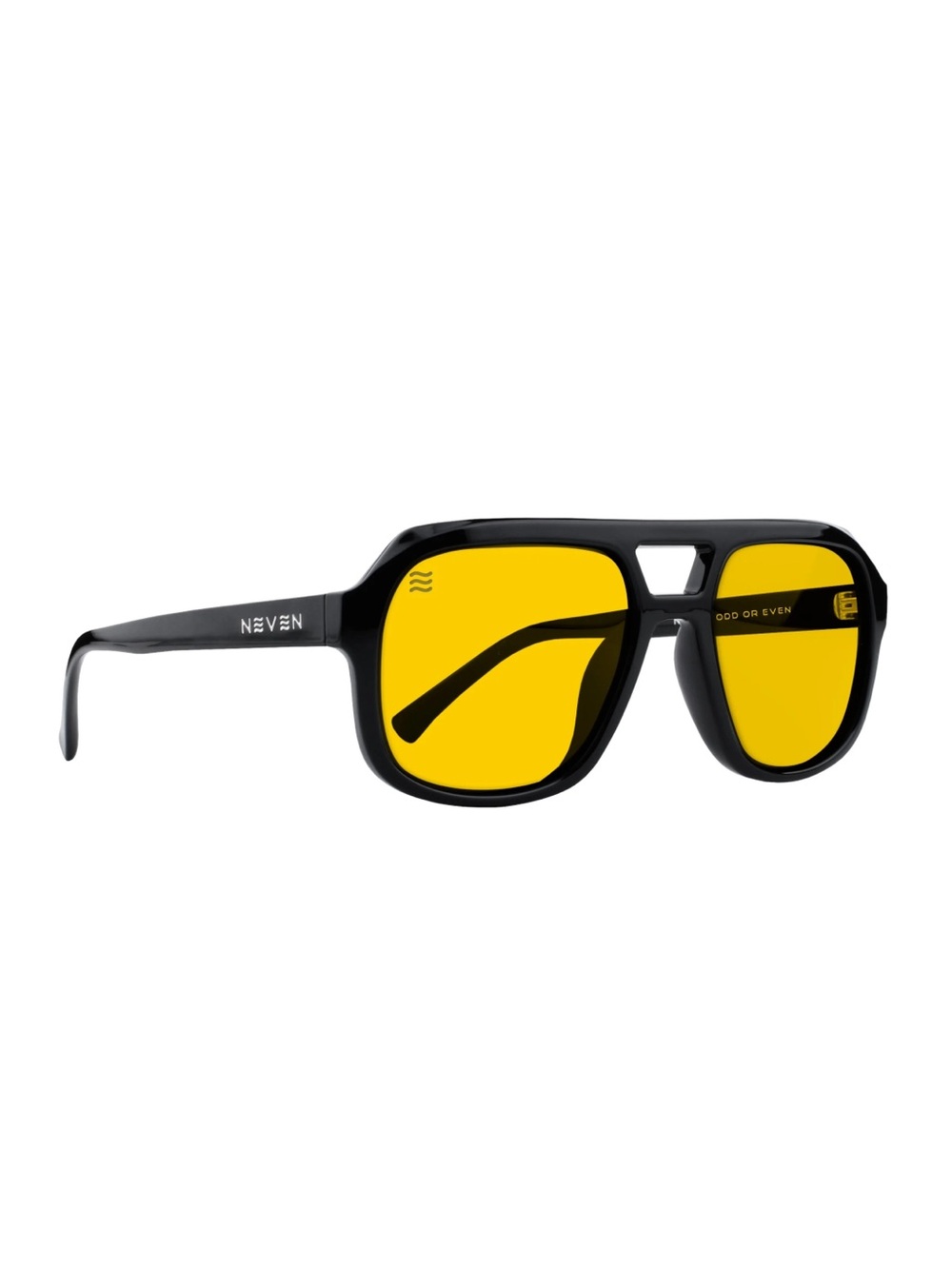 Neven Helios sunglasses yellow lens black frame polarized
